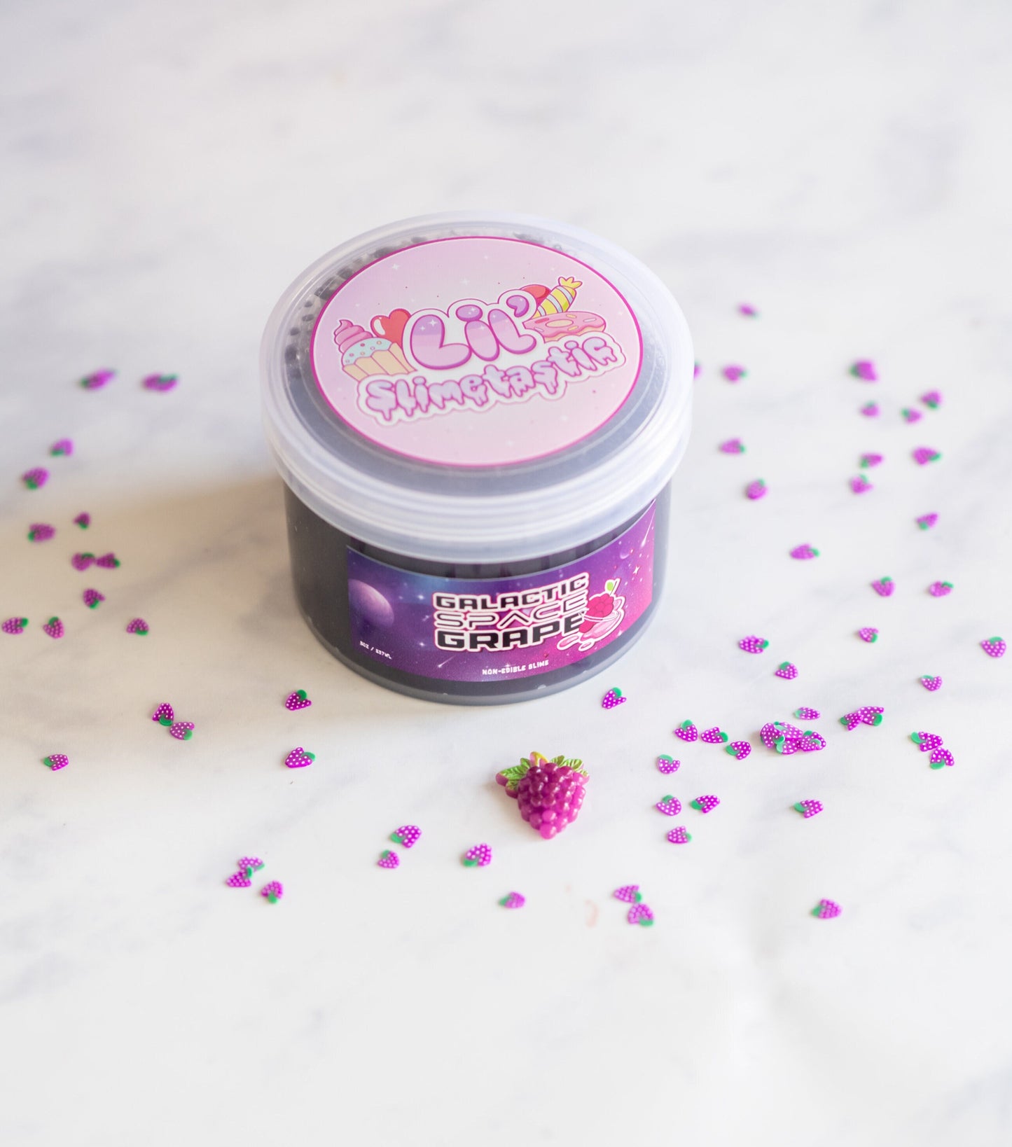 Galactic Space Grape Metallic Clear Clay Scented Slime 8oz