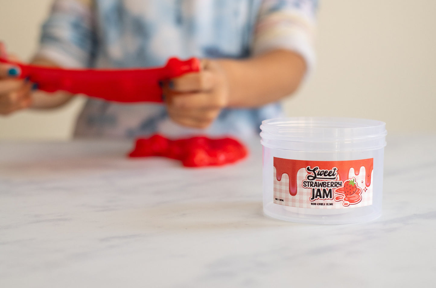 Strawberry Jam Jelly Cube Scented Slime 8oz