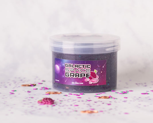 Galactic Space Grape Metallic Clear Clay Scented Slime 8oz