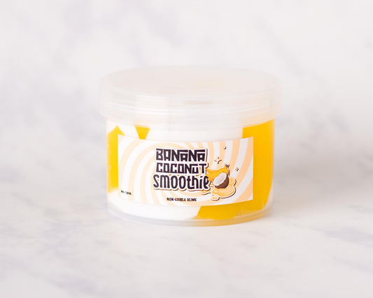 Banana Coconut Smoothie Clear Clay Floam Scented Slime 8oz