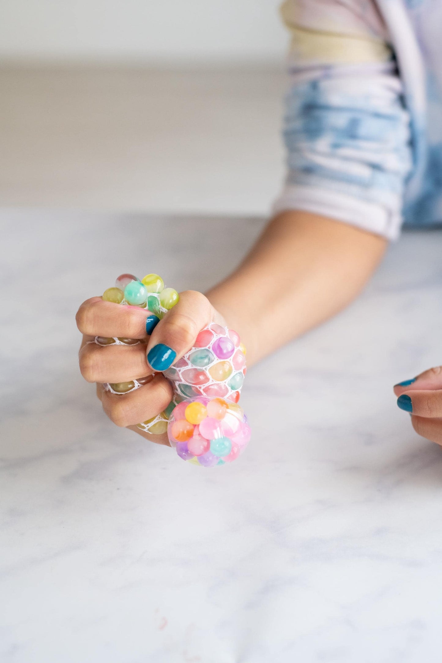 Netted Jelly Bead Stress Ball: Sensory Squeeze Toy