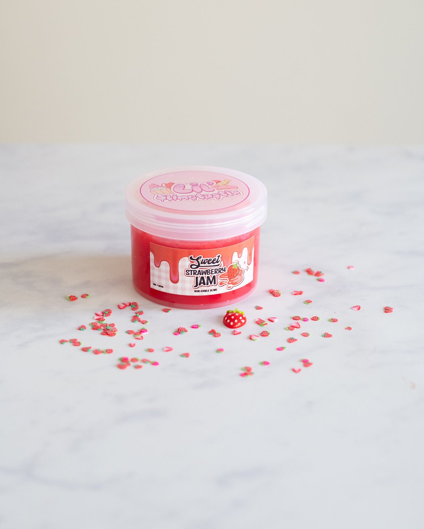 Strawberry Jam Jelly Cube Scented Slime 8oz