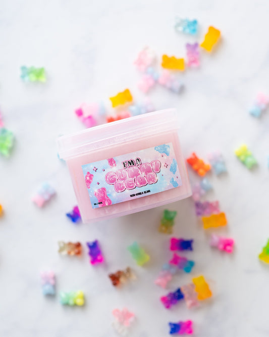 Gummy Bear Pink Metallic Clear Scented Slime 8oz