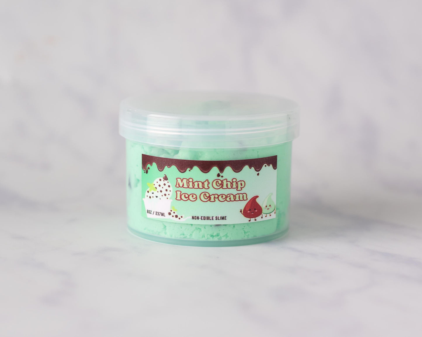 Mint Chip Ice Cream Cloud Creme Scented Slime 8oz