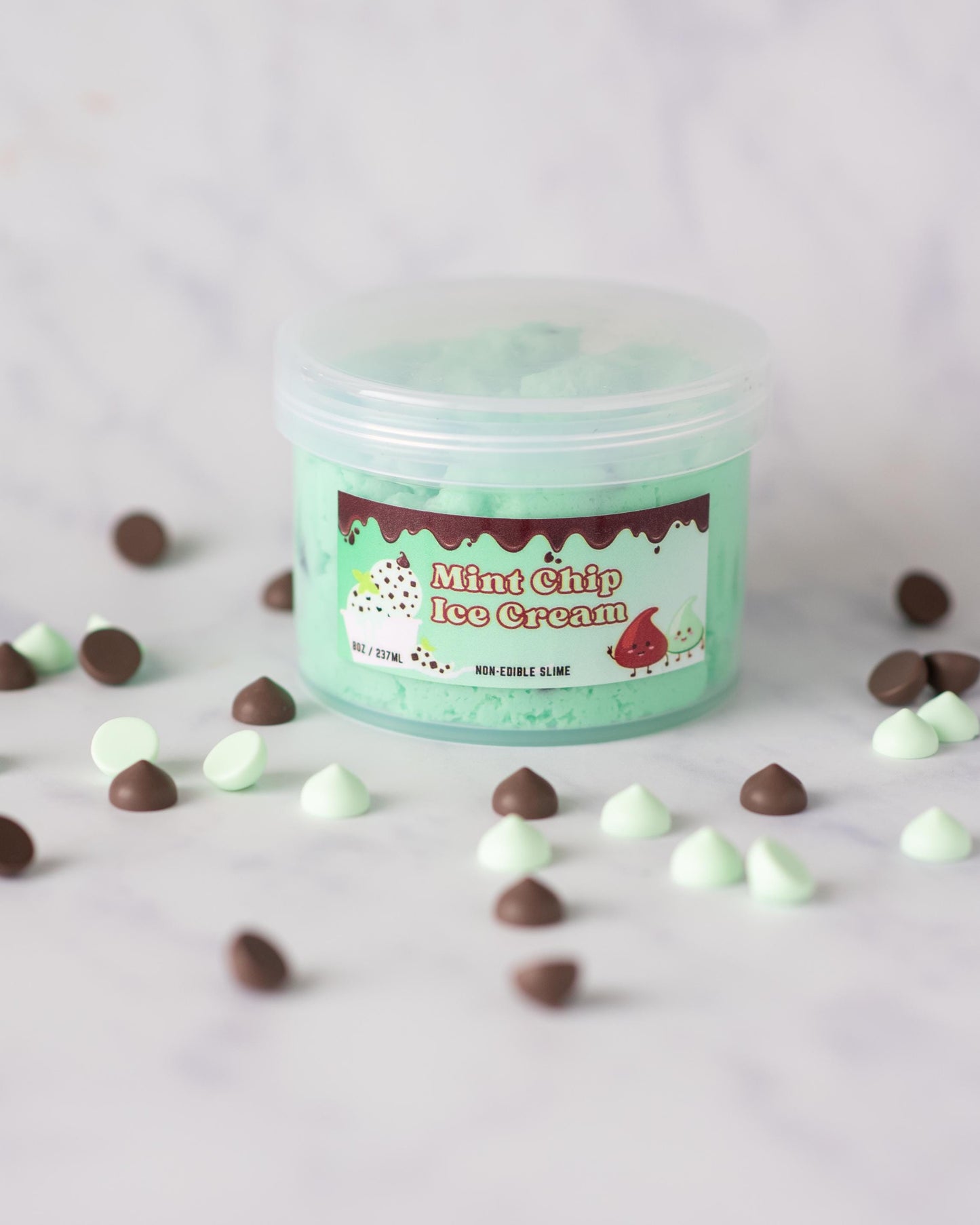 Mint Chip Ice Cream Cloud Creme Scented Slime 8oz