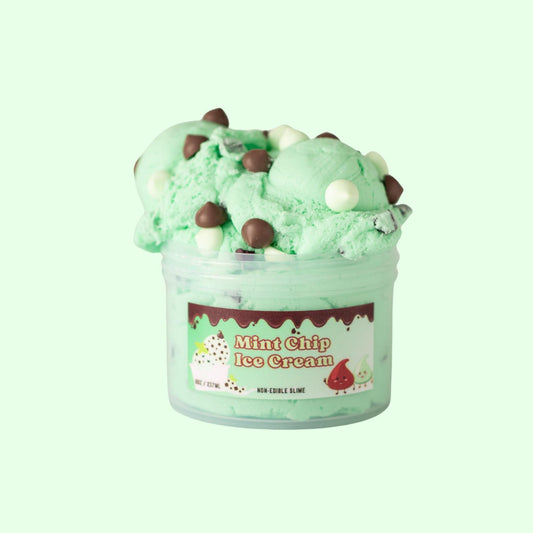 Mint Chip Ice Cream Cloud Creme Scented Slime 8oz