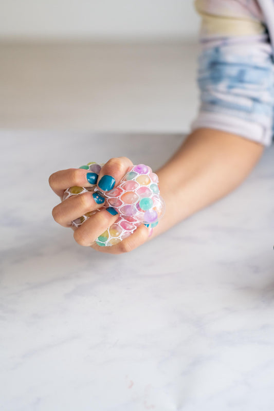 Netted Jelly Bead Stress Ball: Sensory Squeeze Toy