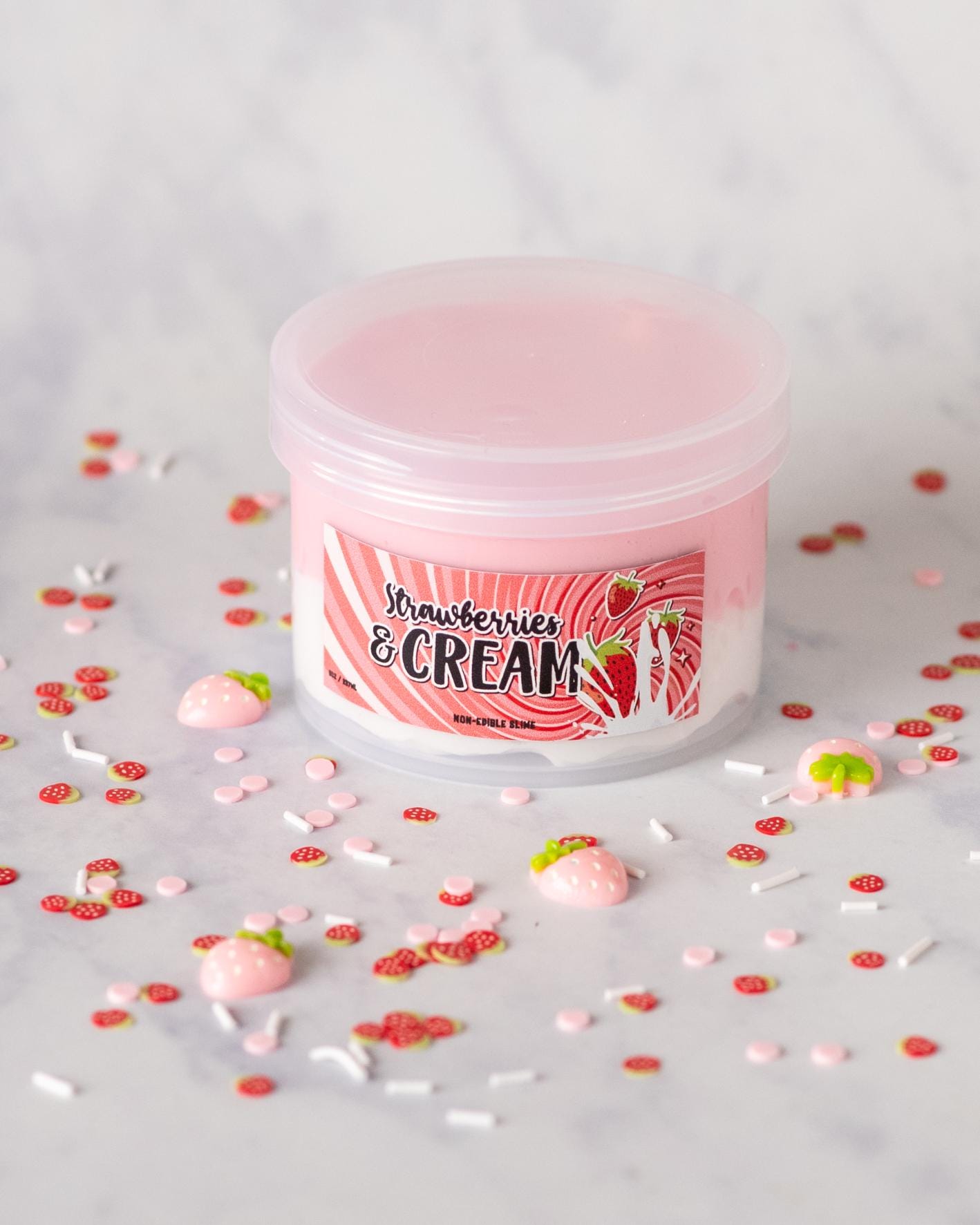 Strawberries & Cream Cloud Creme Scented Slime DIY Kit 8oz