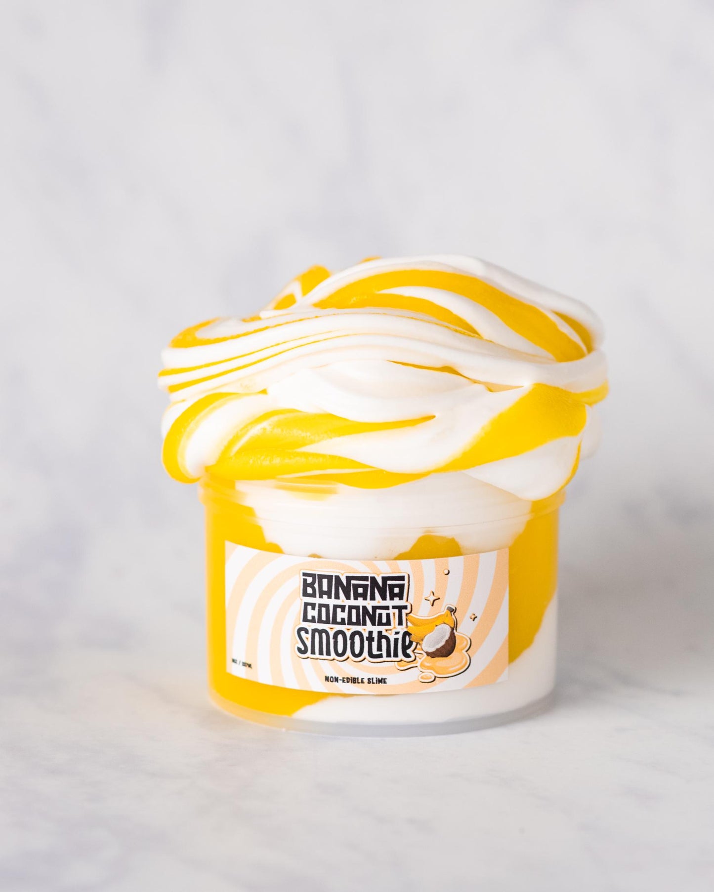 Banana Coconut Smoothie Clear Clay Floam Scented Slime 8oz