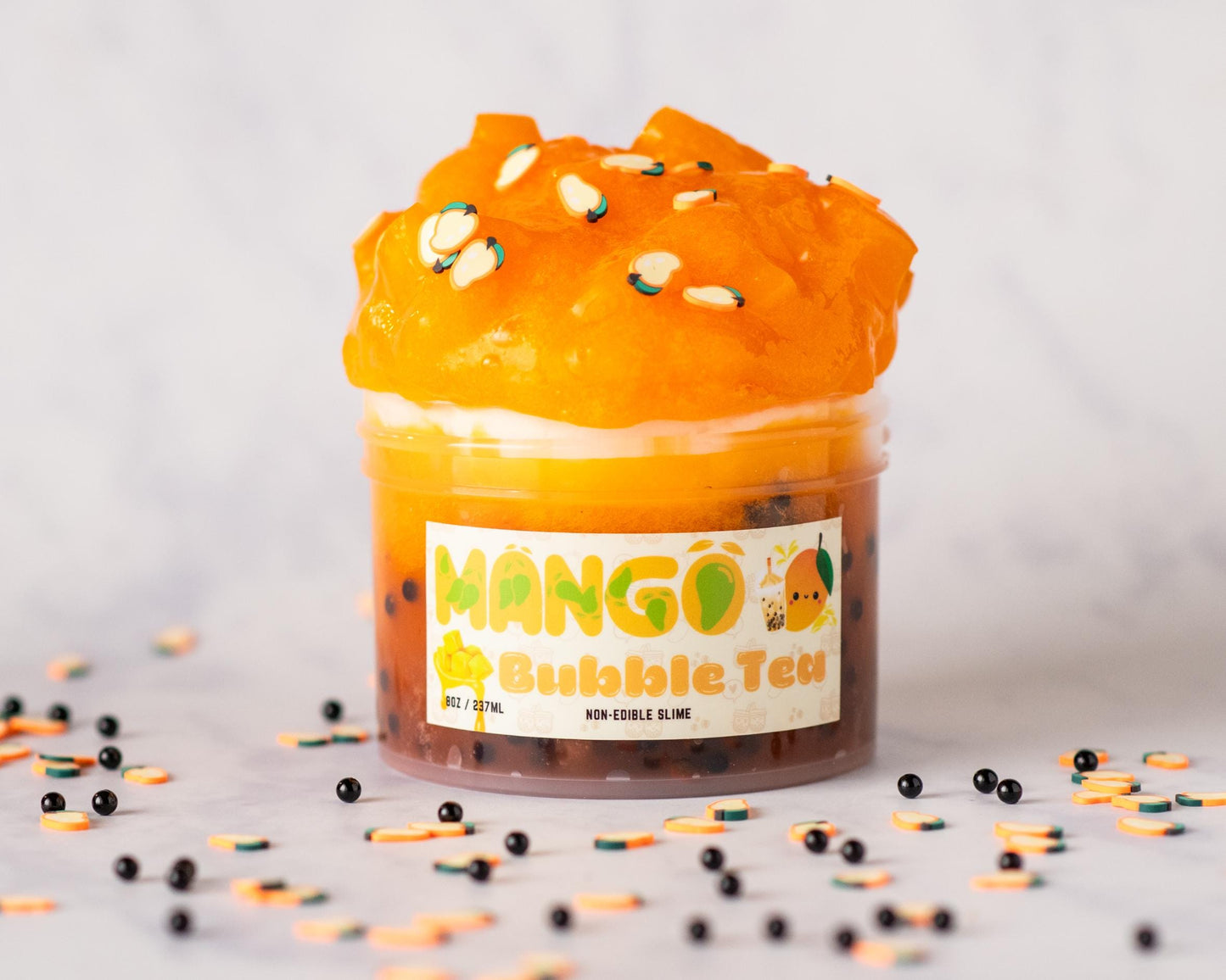 Mango Bubble Tea Jelly Cube Avalanche Scented Slime DIY Kit 8oz