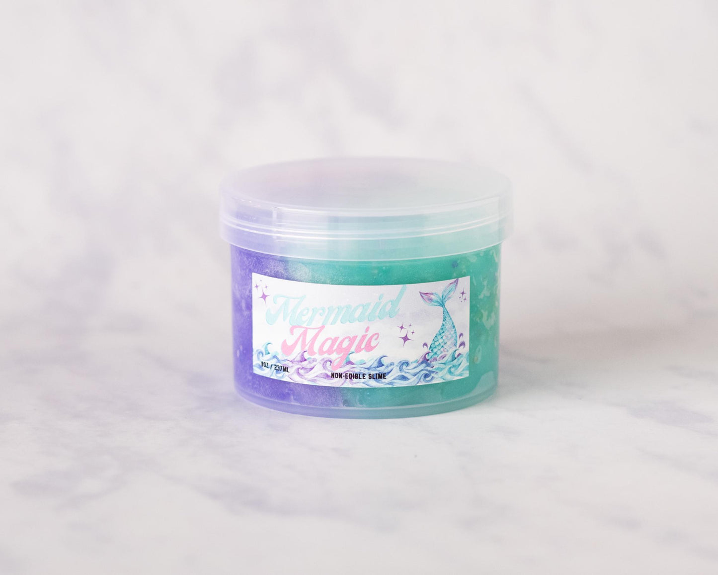 Mermaid Magic Thick Clear Shimmery Scented Slime 8oz