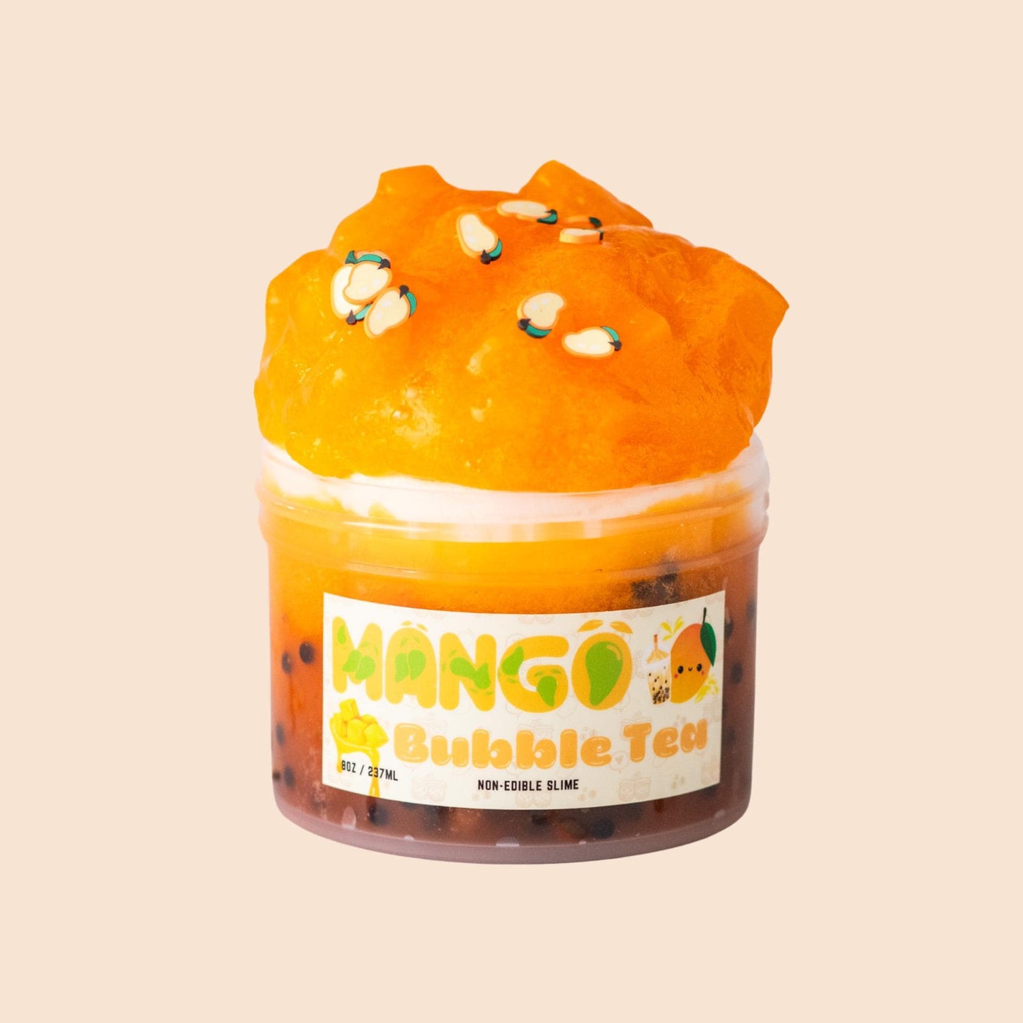 Mango Bubble Tea Jelly Cube Avalanche Scented Slime DIY Kit 8oz