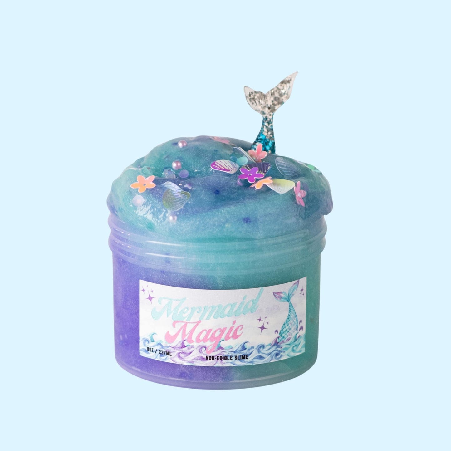 Mermaid Magic Thick Clear Shimmery Scented Slime 8oz