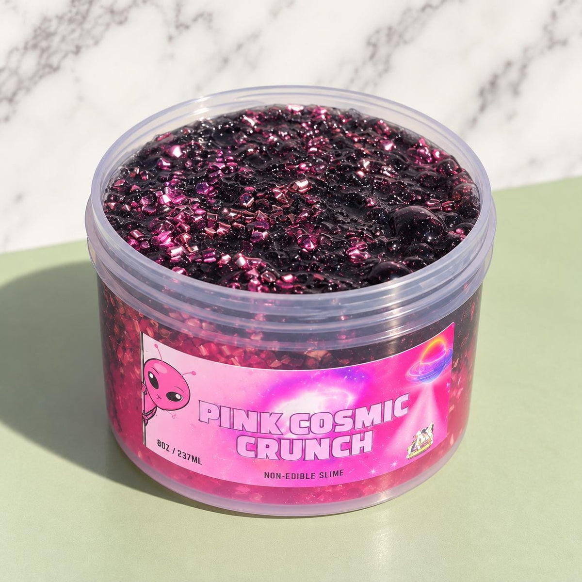 Pink Cosmic Crunch Halloween slime by Lil' Slimetastic, view 6