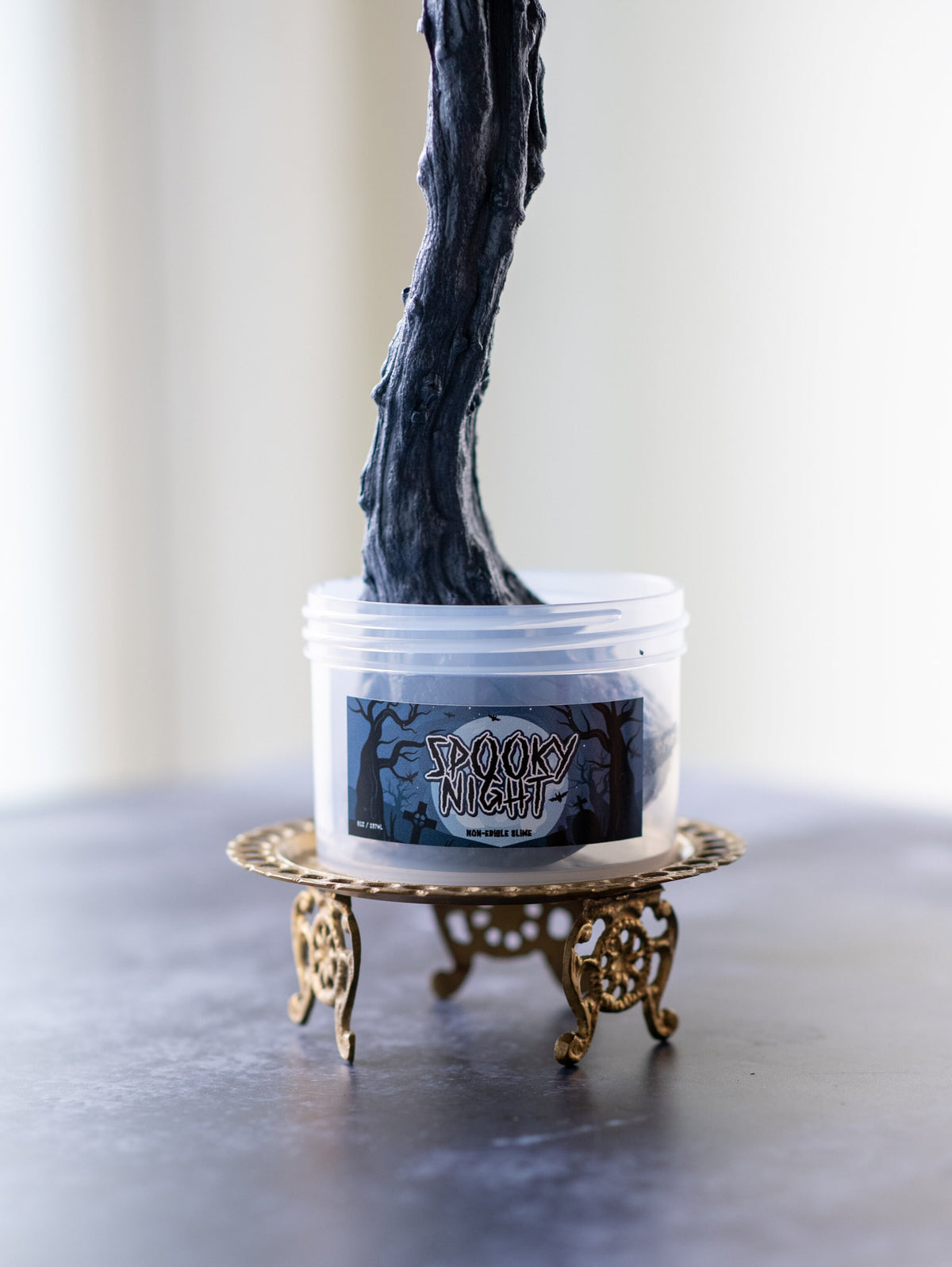 Spooky Night Crunchy Halloween Slime 8oz by Lil' Slimetastic, view 3