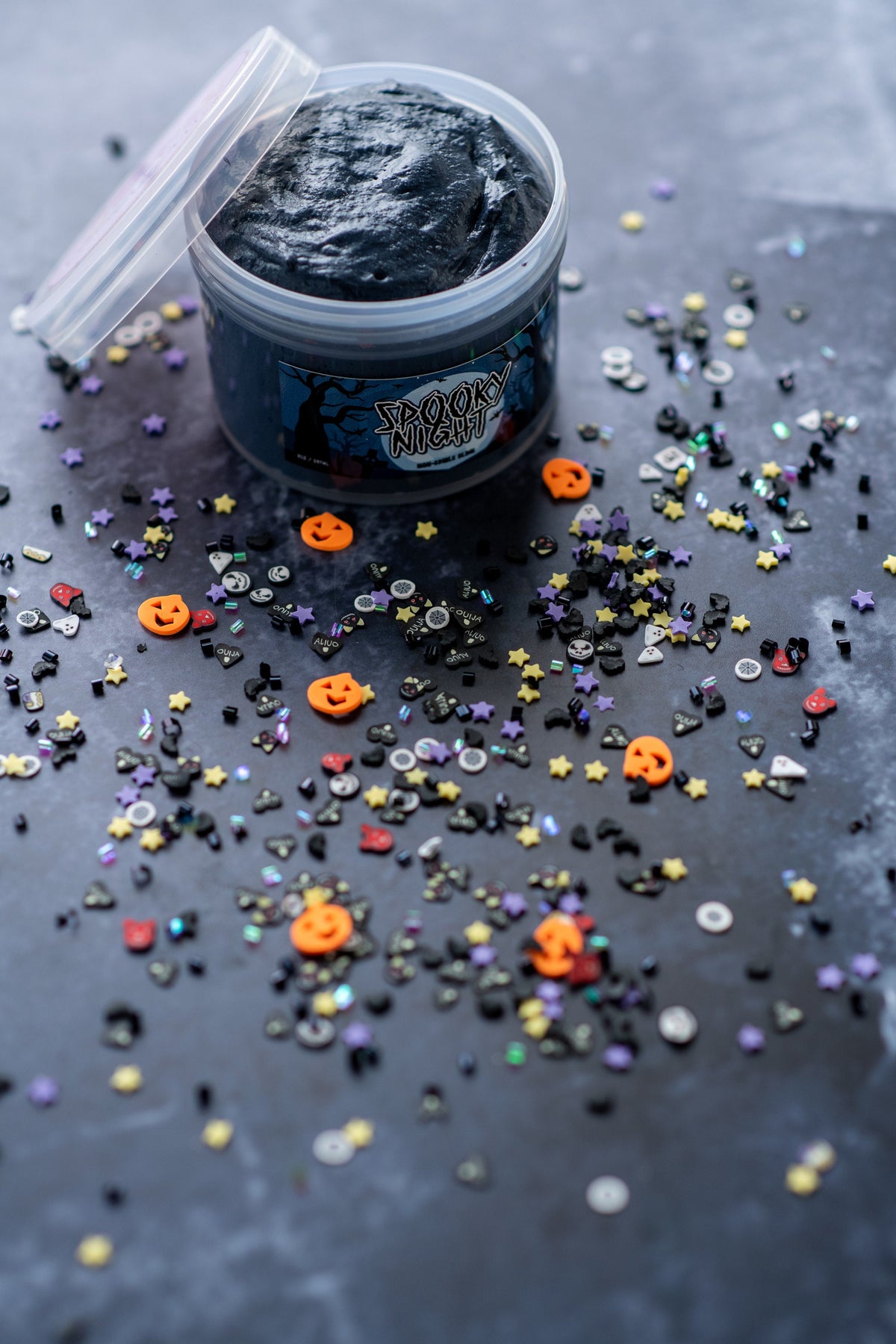 Spooky Night Crunchy Halloween Slime 8oz by Lil' Slimetastic, view 4